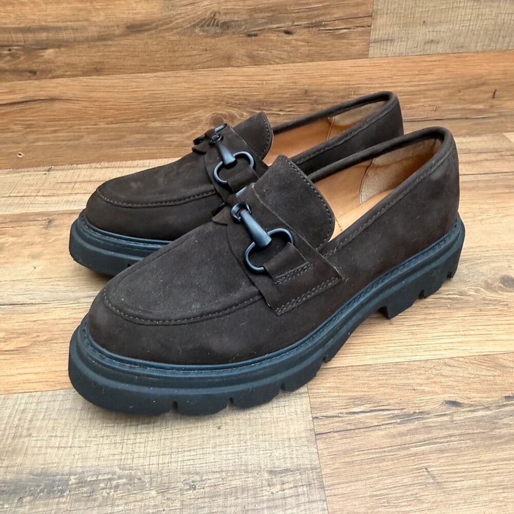 Sofft Satara Chunky Brown Womens Size 6.5 Suede Loafers
